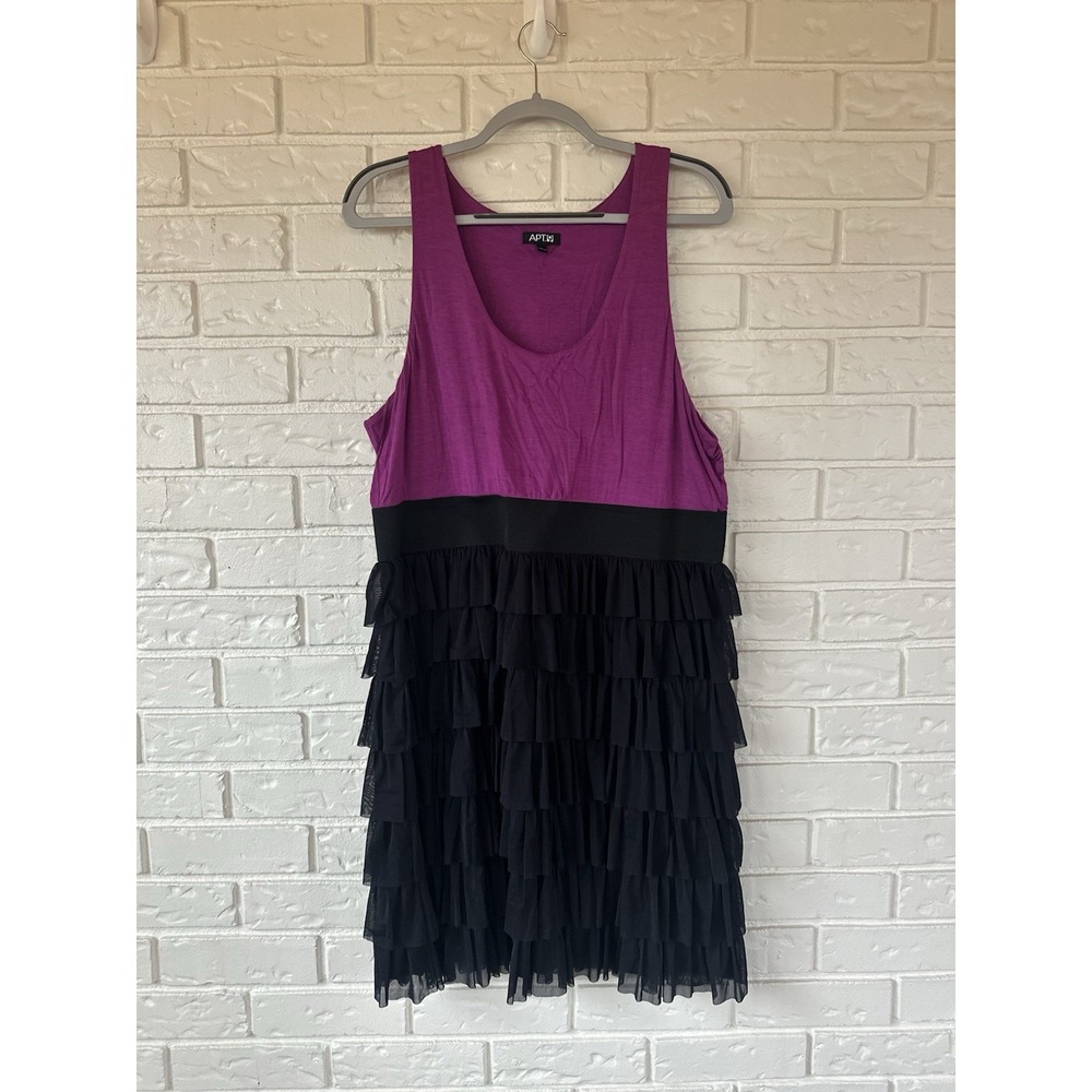 APT. 9 Hannah Montana Coded Purple Black Ruffle Dress Size XL